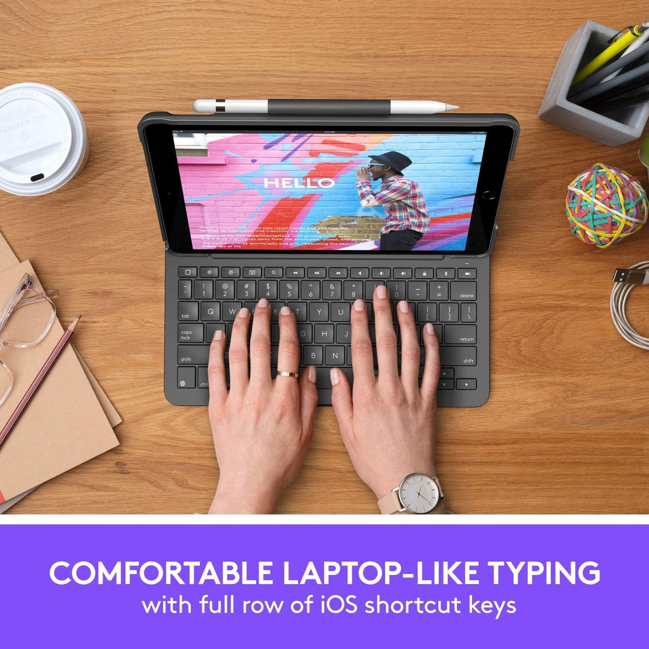 Logitech Slim Folio Case with Wireless Keyboard Apple iPad Air 3 (2019) foto 3
