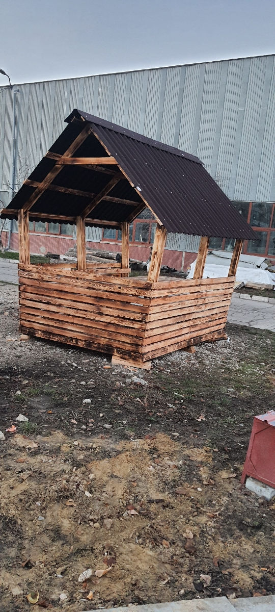 Reduceri - Foișor din lemn pentru grătar la 8 -12 persoane. Беседка барбекю в сборе Скидка !!! foto 9