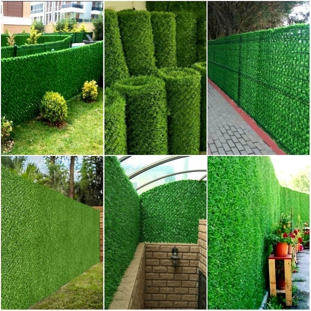 Panouri/garduri verzi decorative cu frunze artificiale. foto 6