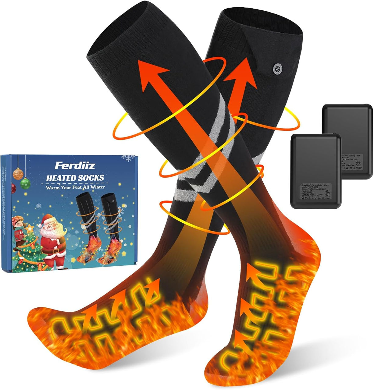 Ciorapi cu incalzire + 2 powerbank in set 7500mah foto 0