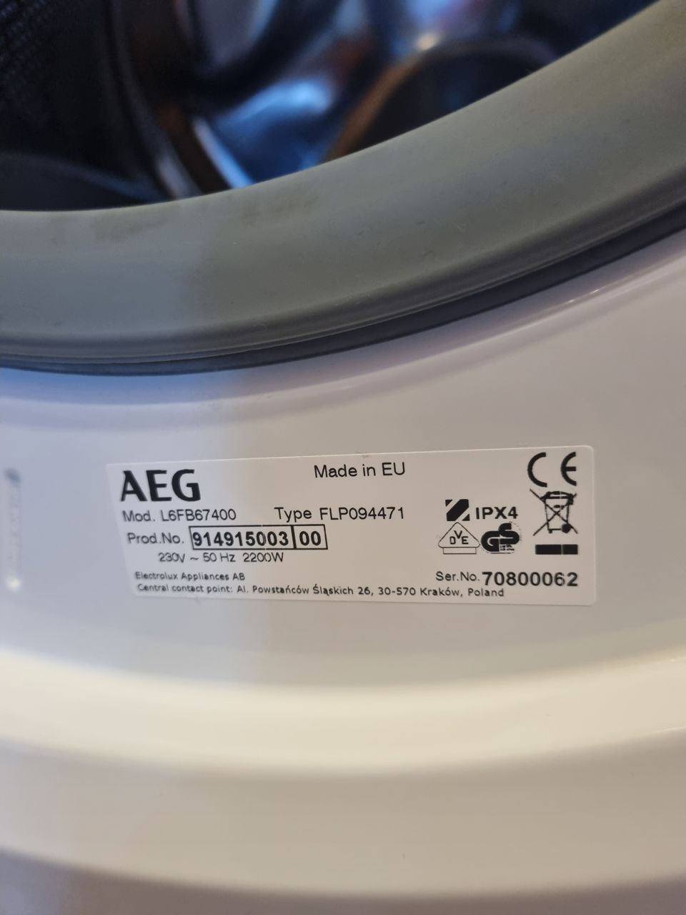 AEG L6FB67400 10KG б/у foto 4