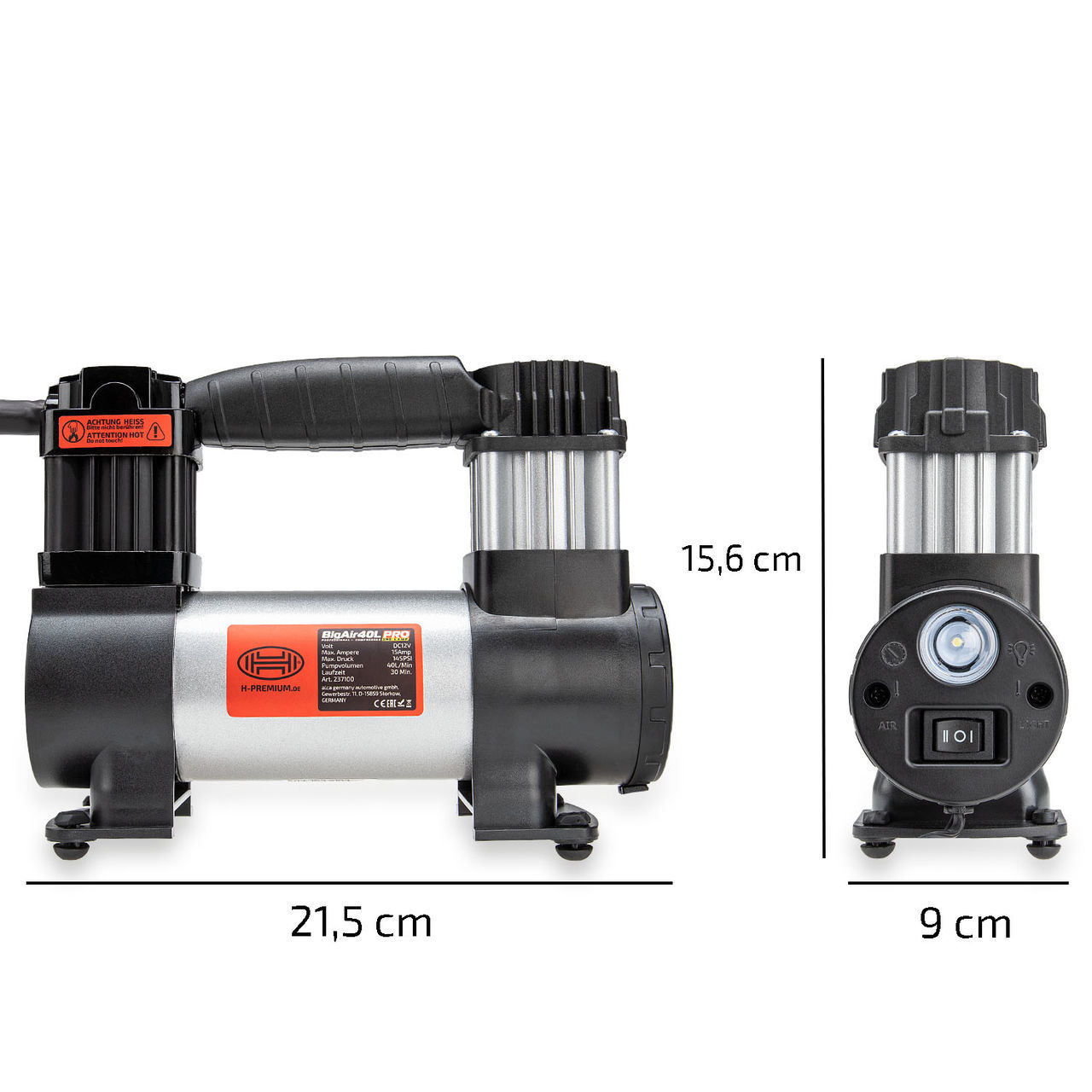 Heyner Bigair 40litri Pro Premium Kompressor 12v ''big air 40l'' lamplight / Гарантия, доставка! foto 6