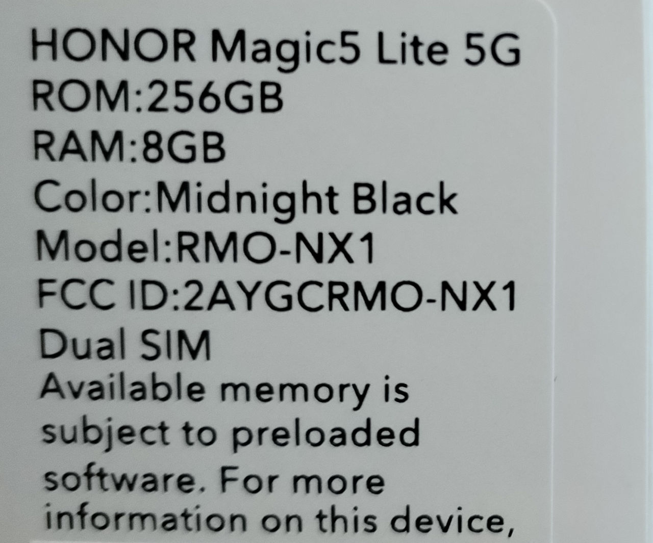 HONOR Magic5 Lite 5G 8/256GB foto 1