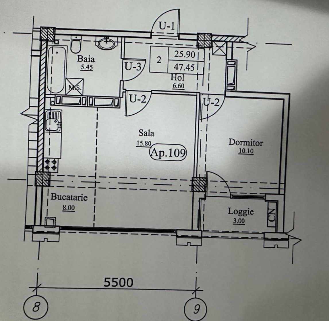 Apartament cu 1 cameră, 47 m², Buiucani, Chișinău foto 5