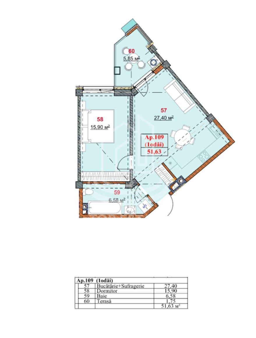 Apartament cu 1 cameră, 52 m², Botanica, Chișinău