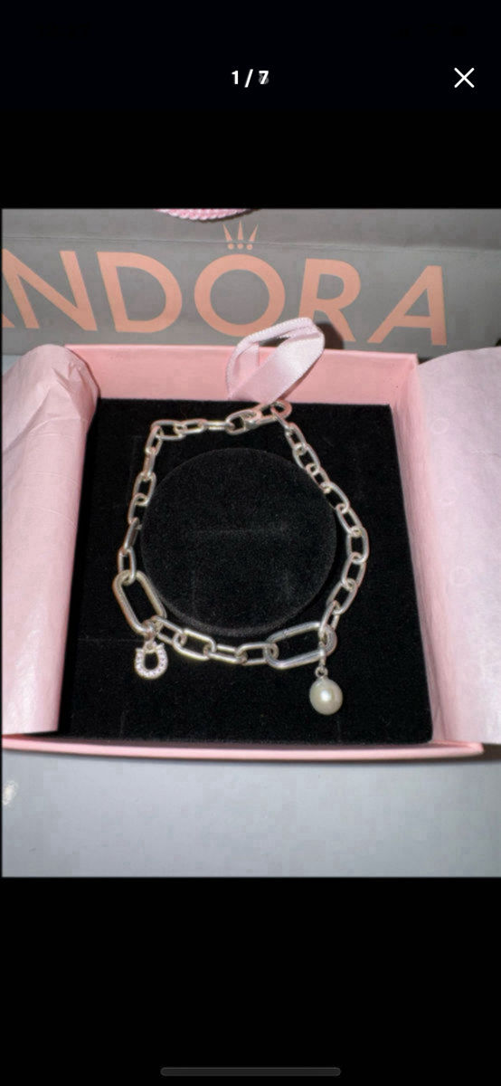 Brățară Pandora originala cu 2 charmuri de argint 925 /браслет Пандора с 2 подвесками foto 0