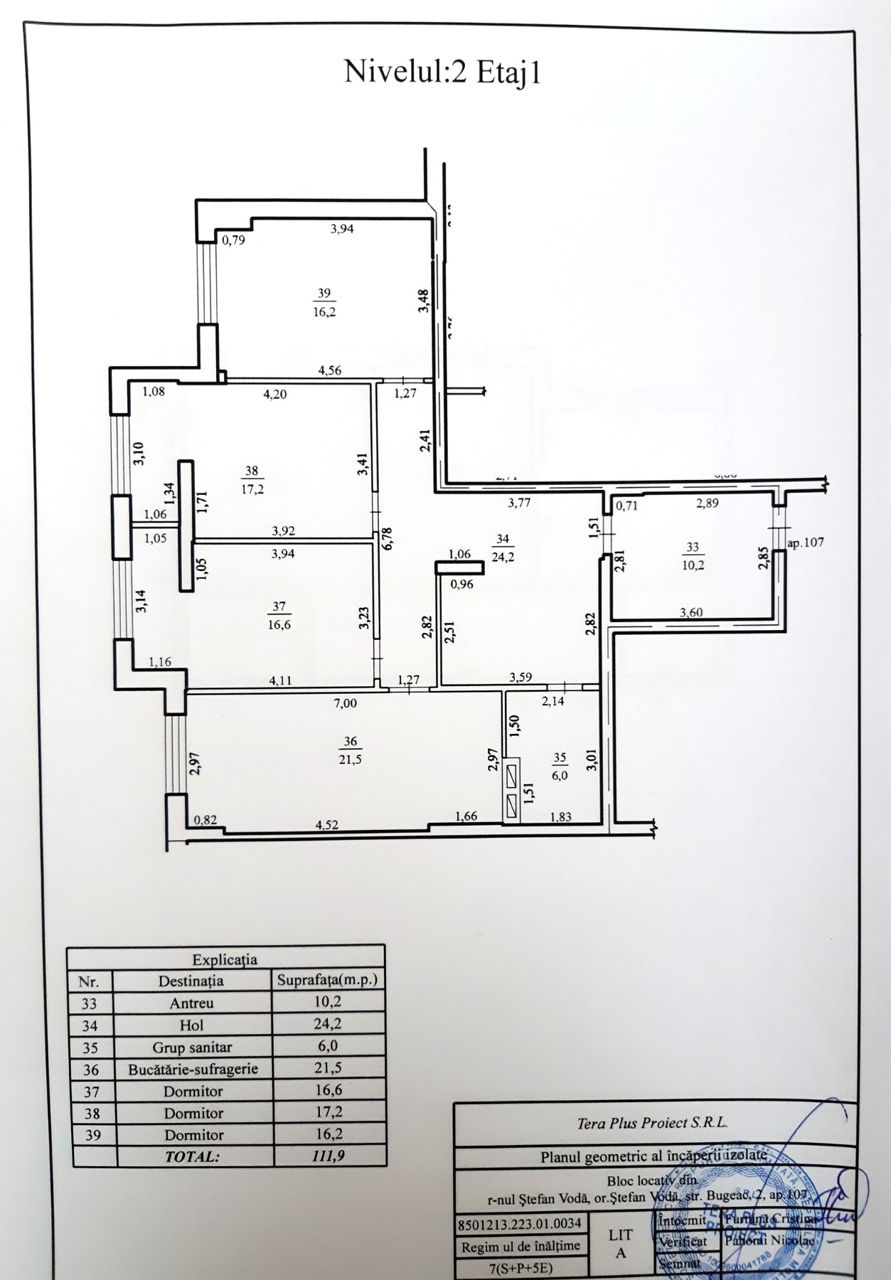 Apartament cu 3 camere, 111 m², Centru, Ștefan-Voda, Ștefan-Vodă foto 7