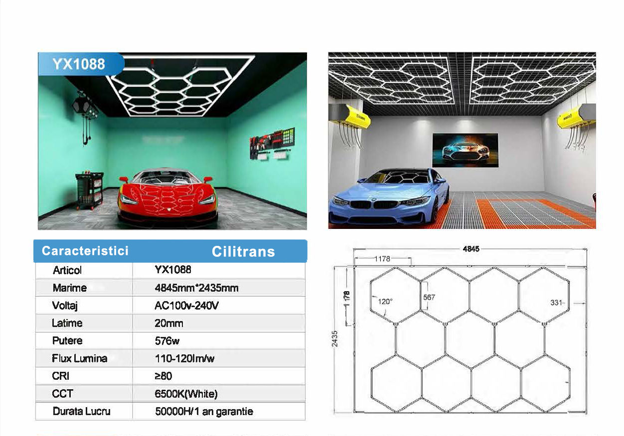 Hexagon led detailing led tavane foto 12