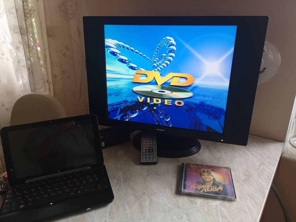 Телевизор,монитор,двд плеер,пульт все в одном-sharp sh-1260d 19"tft ...