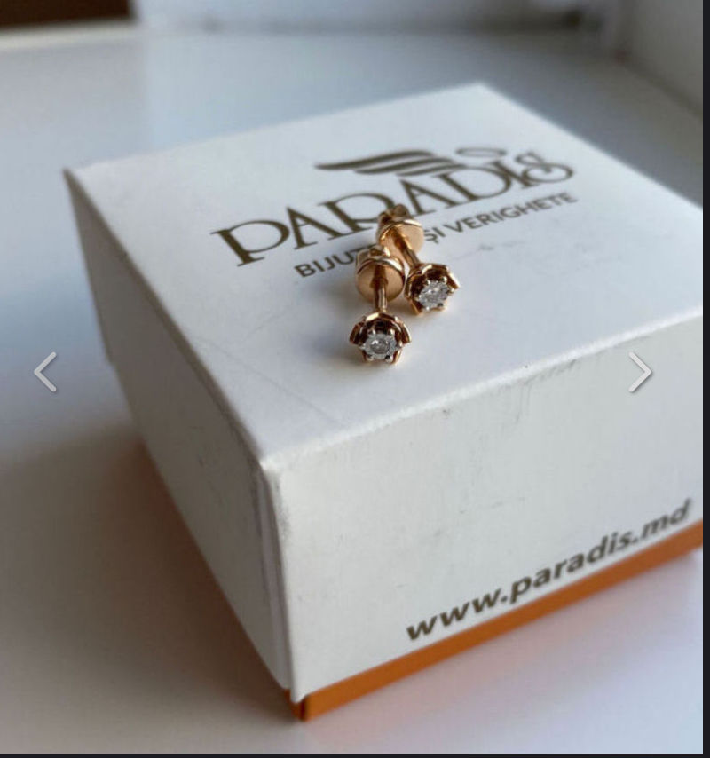Cercei aur cu diamant  foto 0