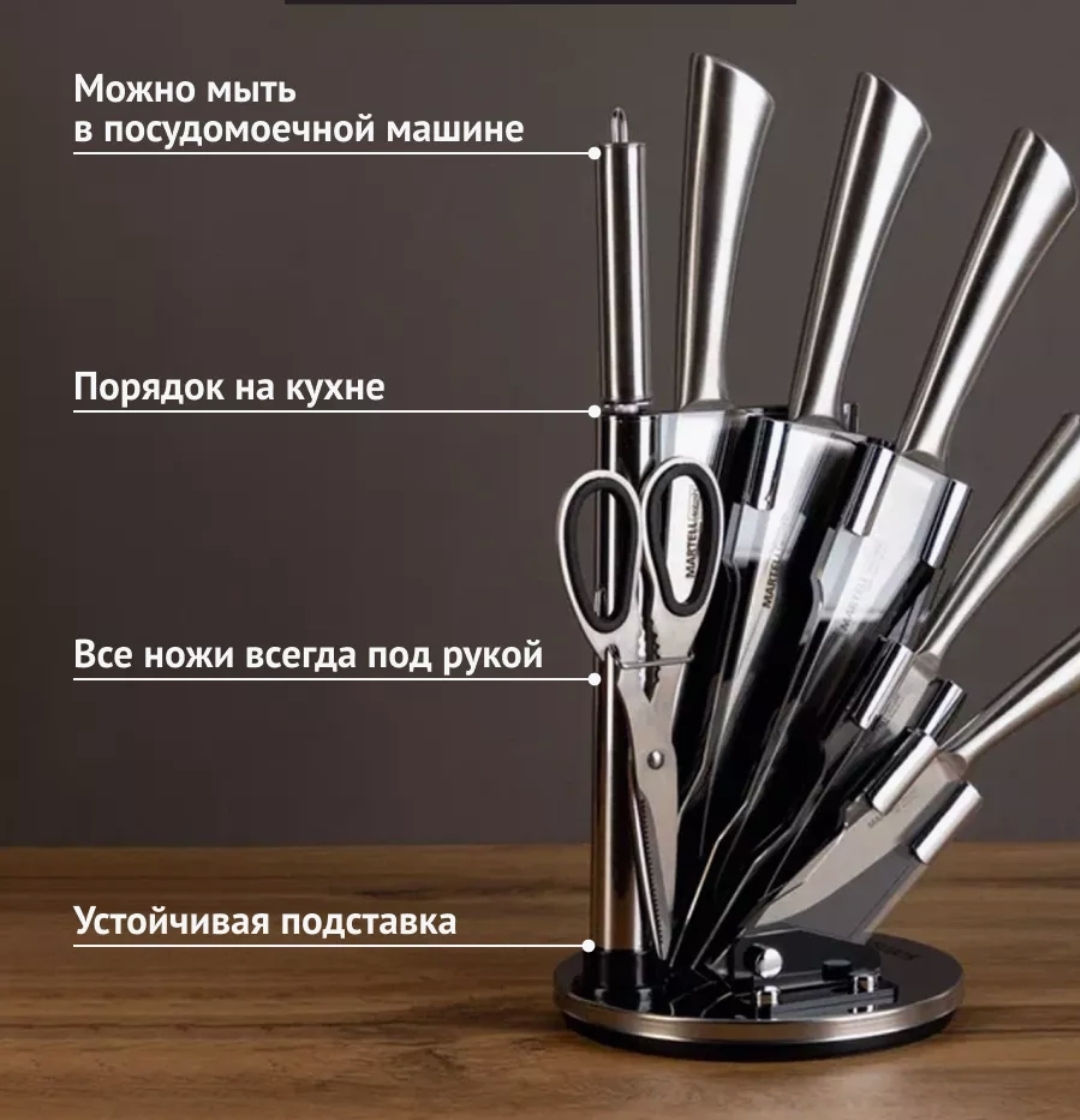 Набор кухонных ножей (8предметов) foto 3