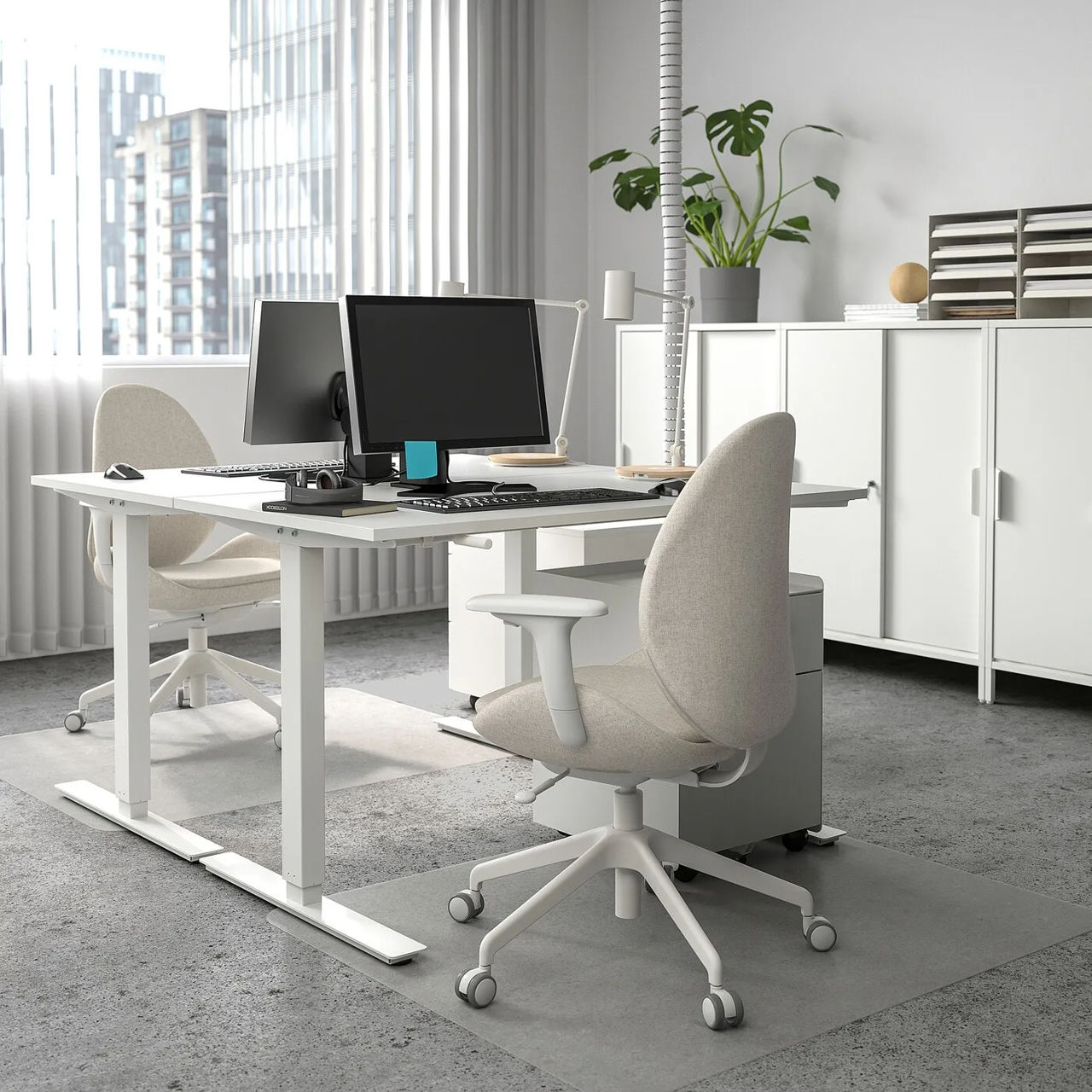 IKEA Trotten Birou cu inaltime reglabila, alb, 120x70 cm foto 0