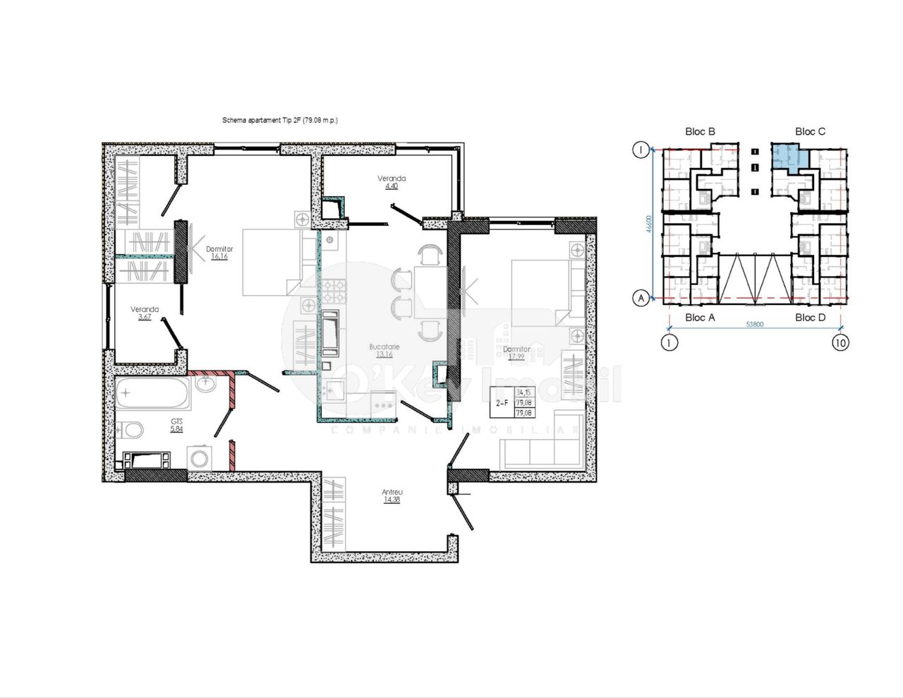 Apartament cu 2 camere,  Centru,  Strășeni,  Strășeni foto 8