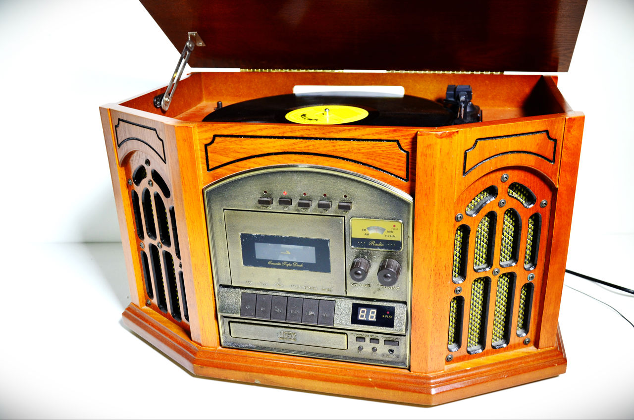 Vintage-Style CD Vinyl Radio Cassette Music Centre фото 3