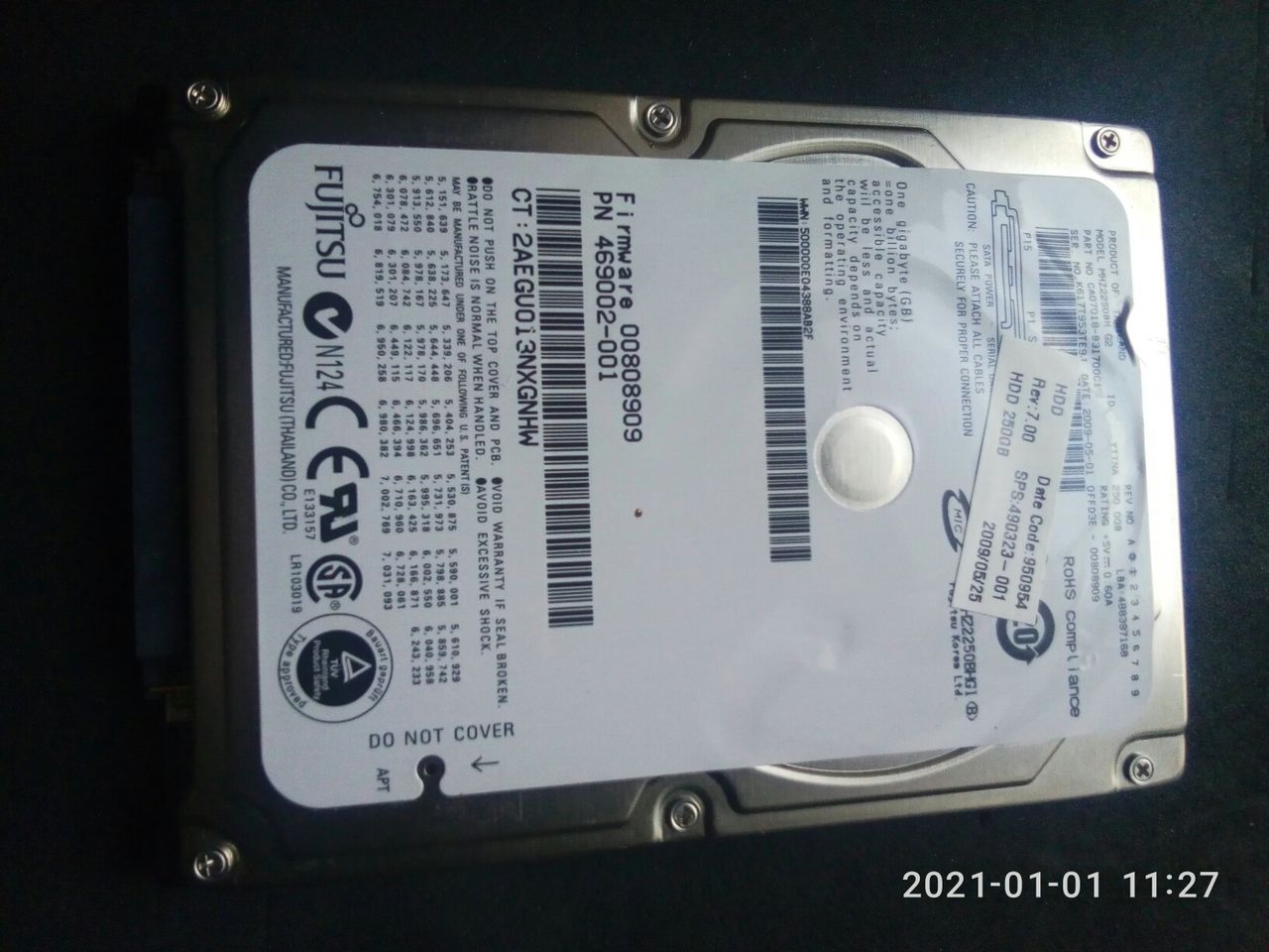HDD 2.5 Fujitsu.К ноутбуку.250-Gb.MHZ2250BH G2.Отличный.Тихий.Надёжный ...