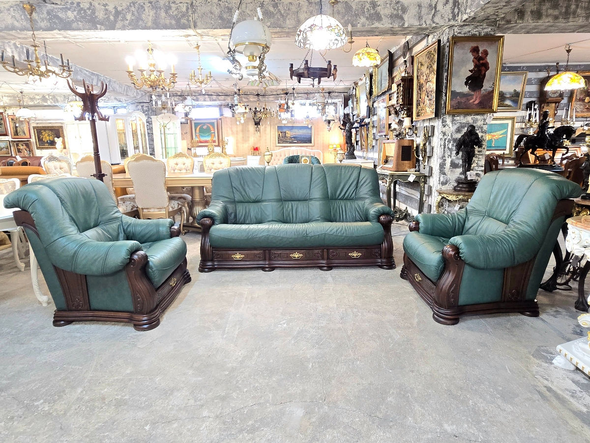 Mobila moale, fotolii , sofa - piele.germania , уголоки кожаные - раскладывается!!! foto 0