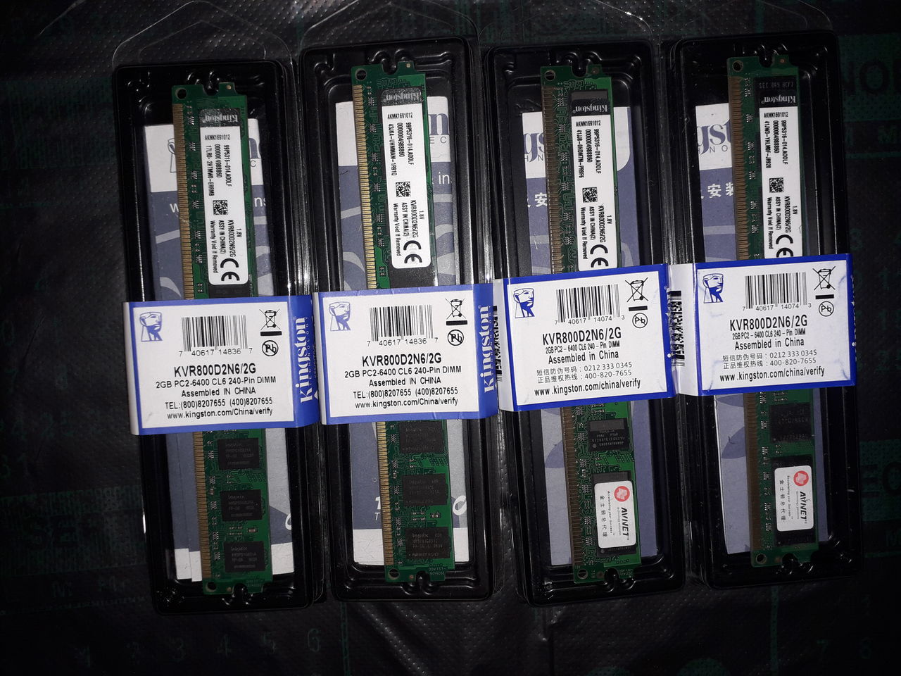 KVR800D2N6/2G оперативная память DDR2 , 4 планки , 8 Gb