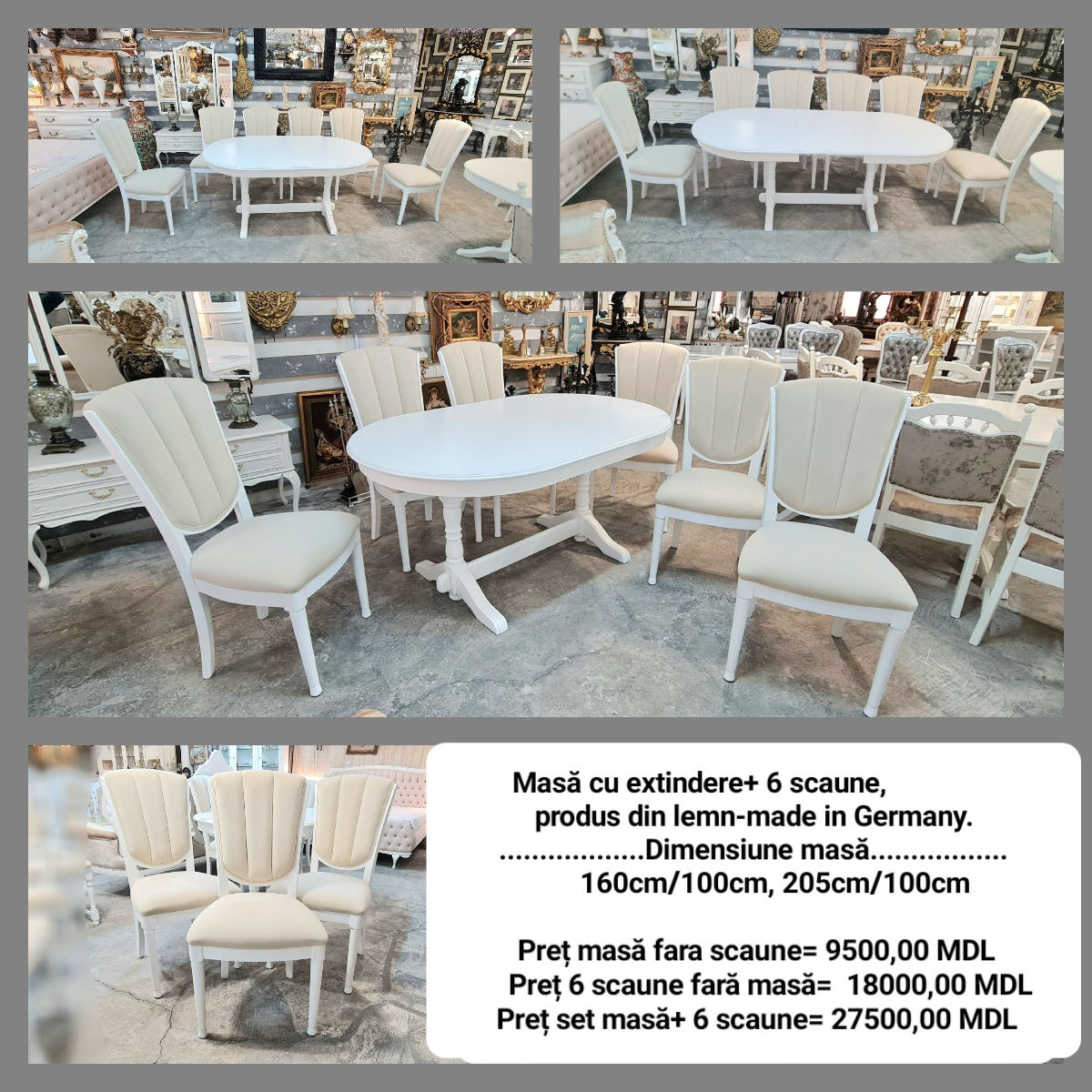 Masa+scaune, produs din lemn importate din Germania, Italia,  Franța foto 13