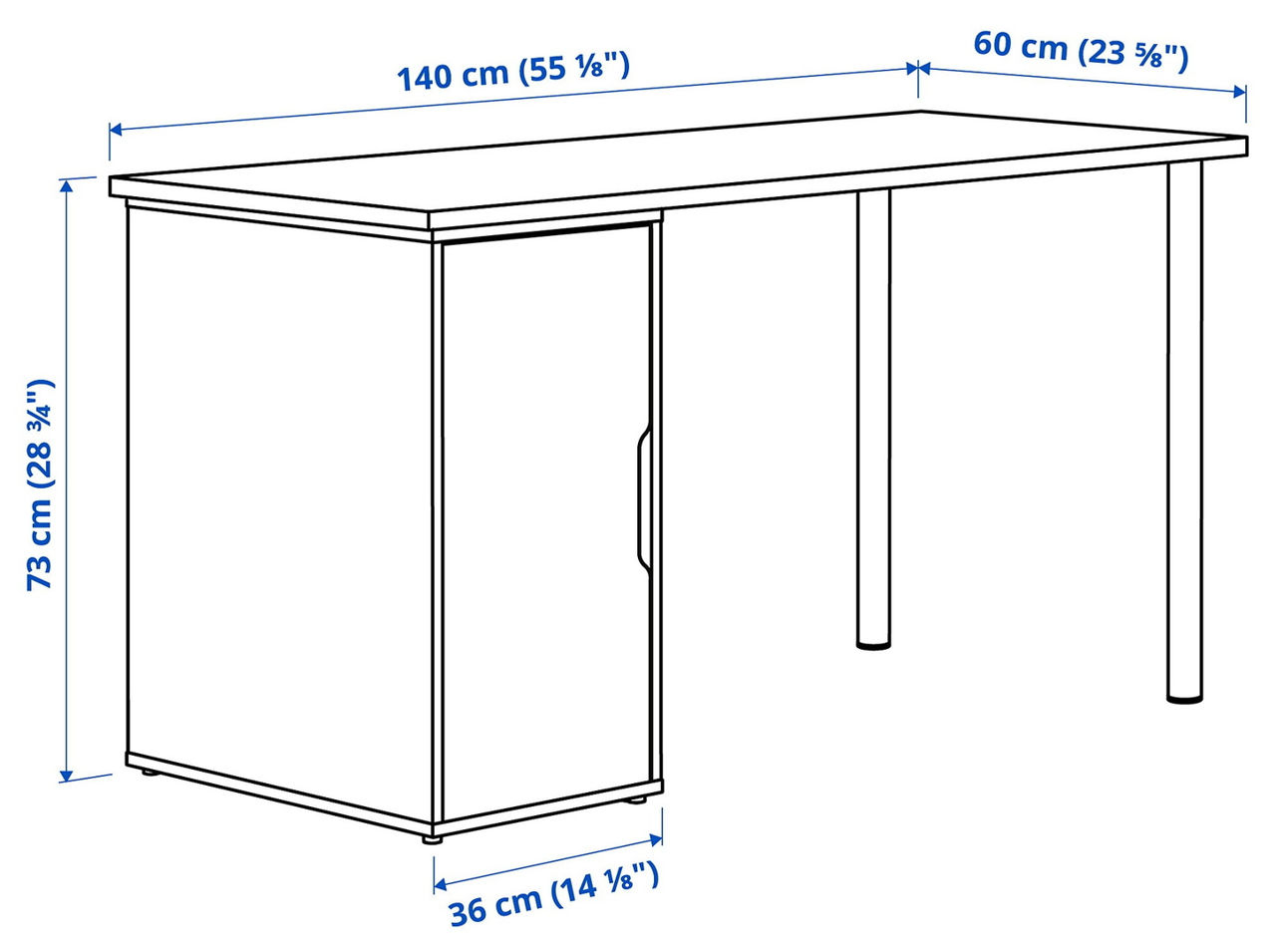 Masă de birou Ikea Lagkapten/Alex 140x60 foto 3