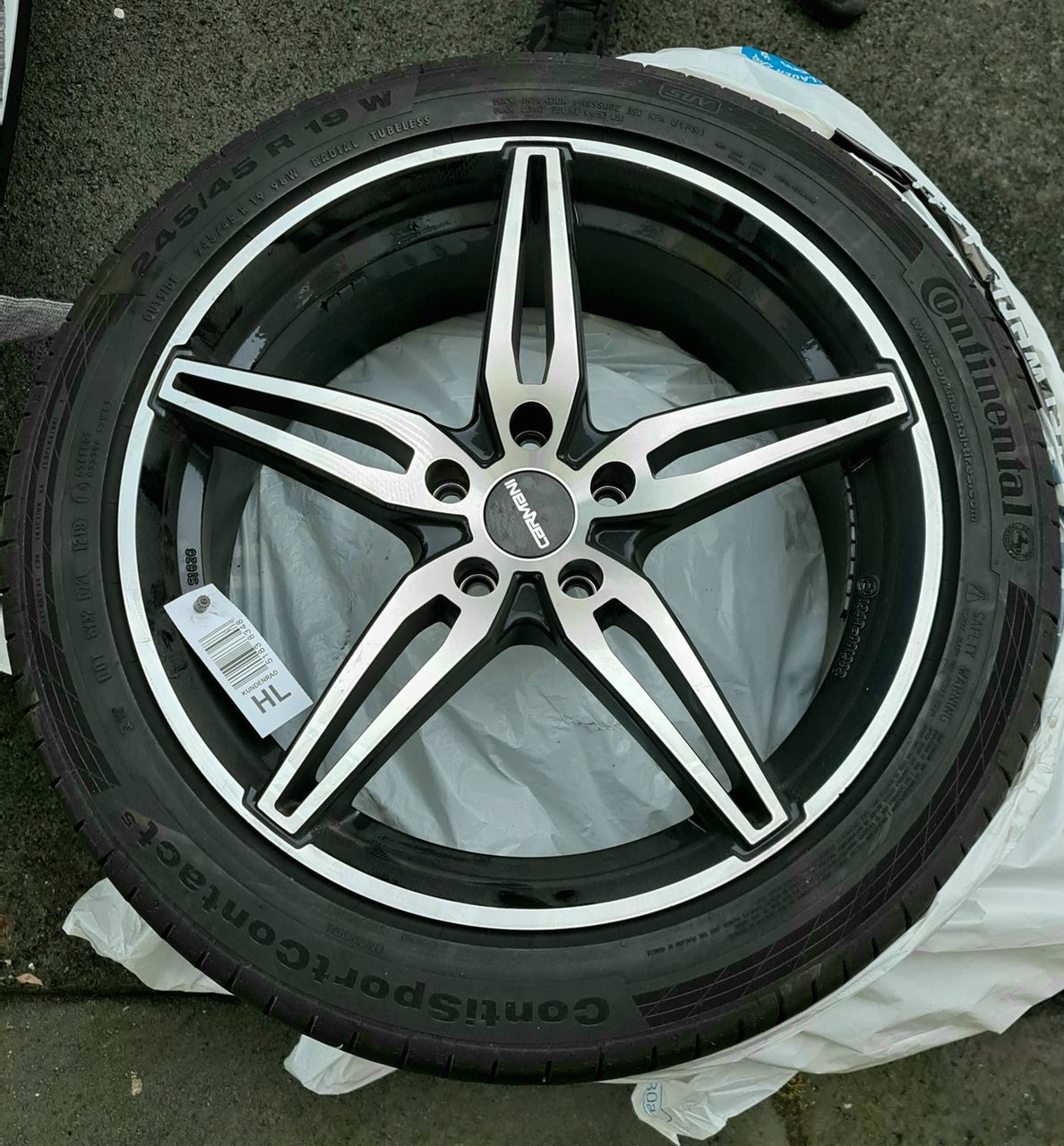 Летняя резина Continental с литыми дисками Carmani-15 Oskar 8.5Jx19 ...