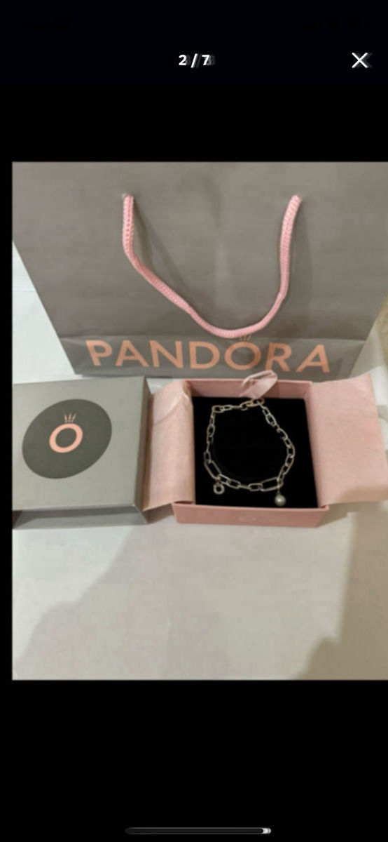 Brățară Pandora originala cu 2 charmuri de argint 925 /браслет Пандора с 2 подвесками foto 1