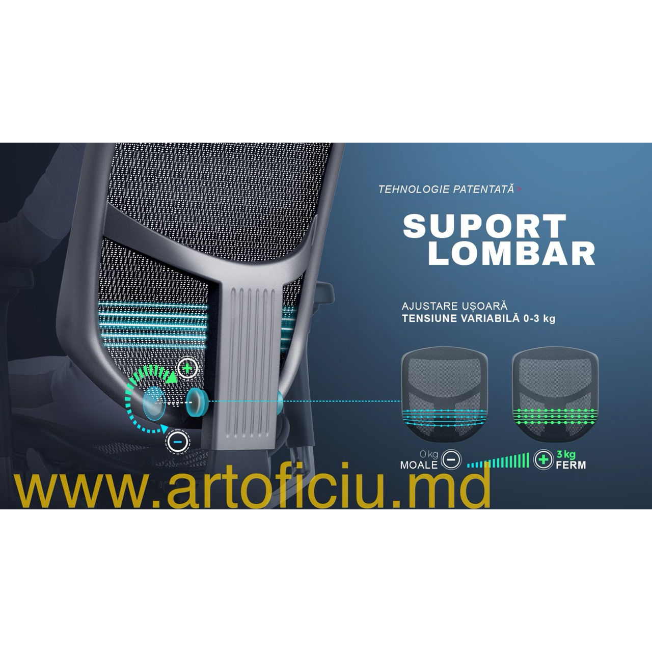 Scaun ergonomic Enjoy Ultra - este proiectat pentru a asigura confortul spatelui dvs. foto 5