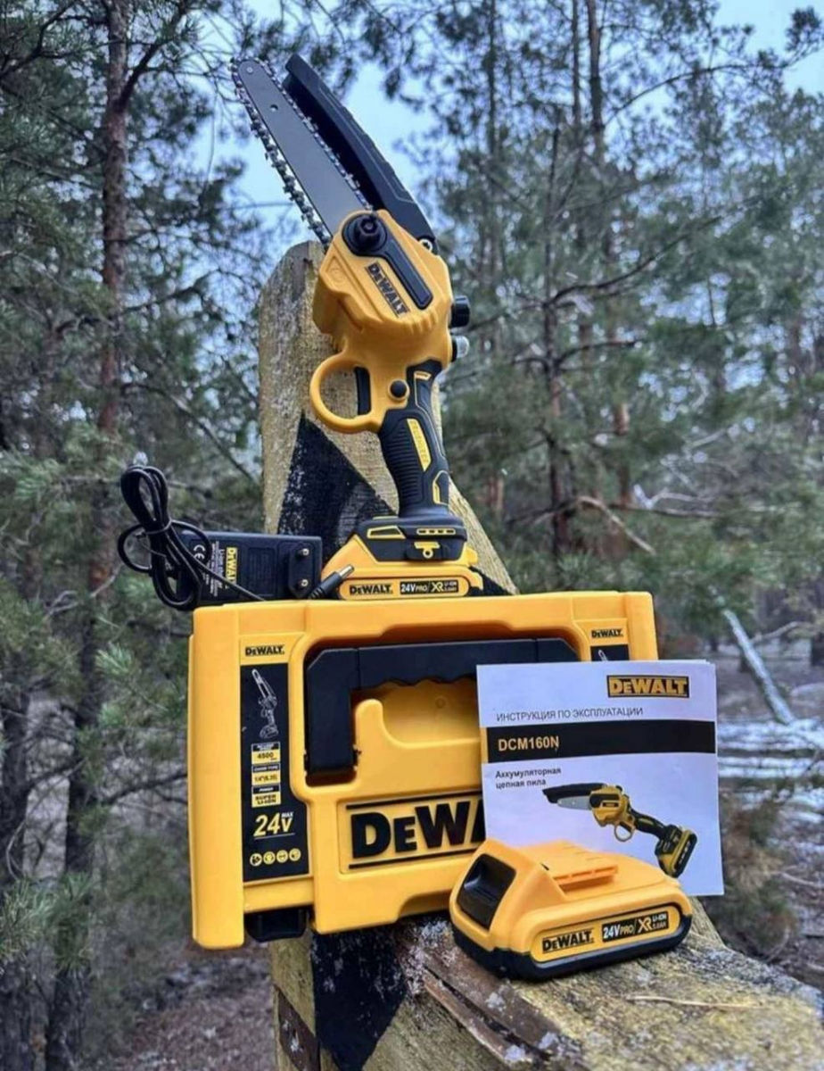 Ferestrau cu ulei pe o mână DeWalt 24v 5ah foto 2