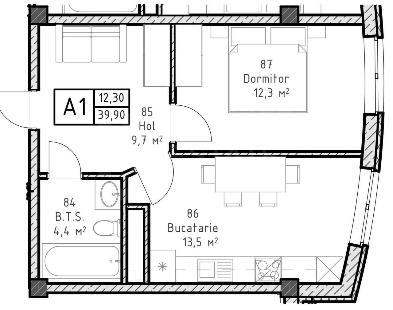 Apartament cu 1 cameră, Centru, Ialoveni, Ialoveni