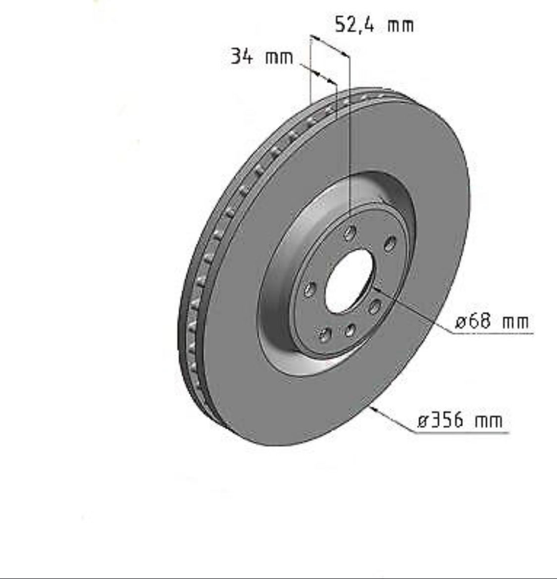 Оригинальные передние тормозные диски 356mm audi A6, A7.   4G0615301A foto 5