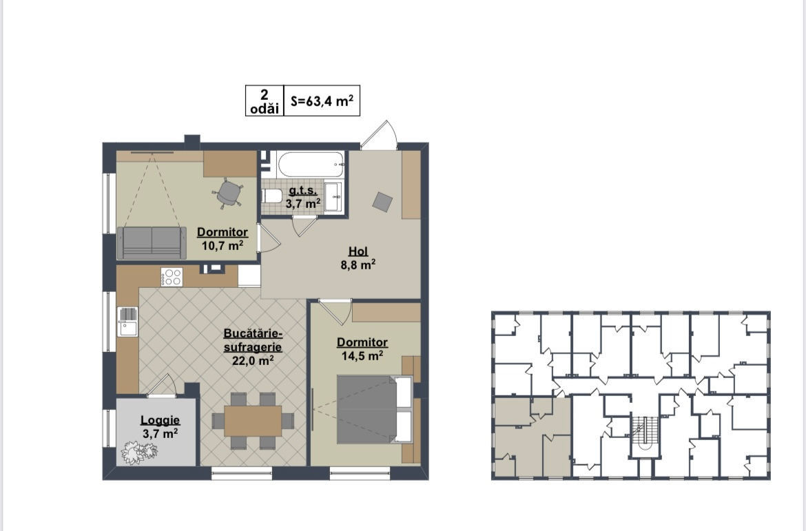 Apartament cu 2 camere,  Râșcani,  Chișinău,  Chișinău mun. foto 8