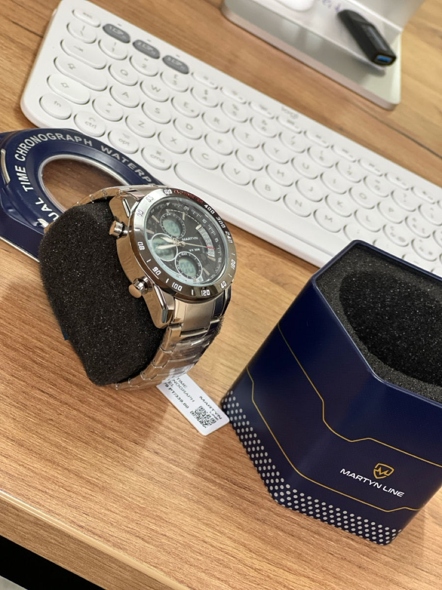 martyn line dual time chronograph s.steel cod.79 pt/339.00 фото 0