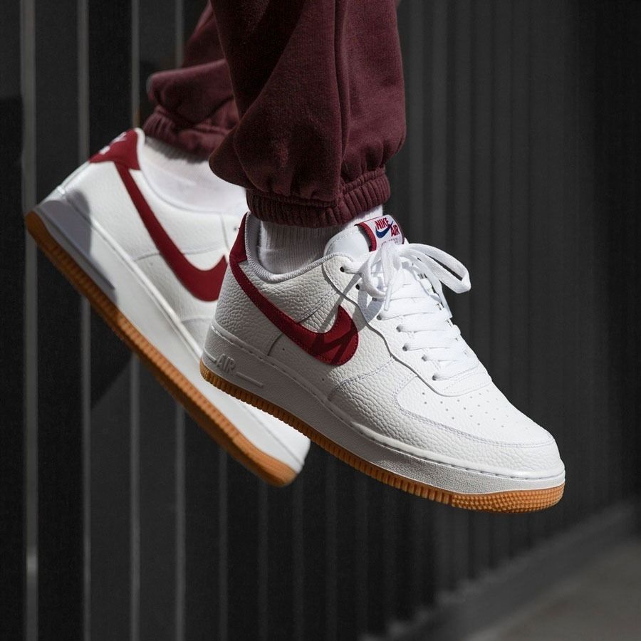 nike air force 1 red gum bottom