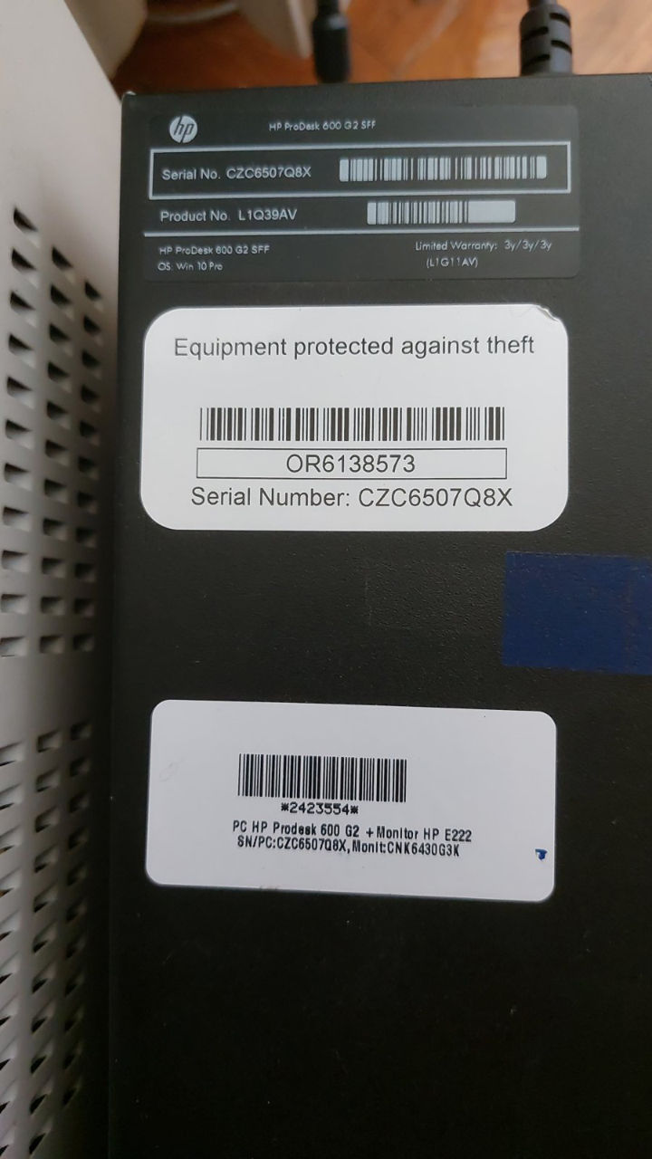 Hp prodesk 600 g2 intel r core tm i5 6500 cpu 3 20ghz 3 19 ghz