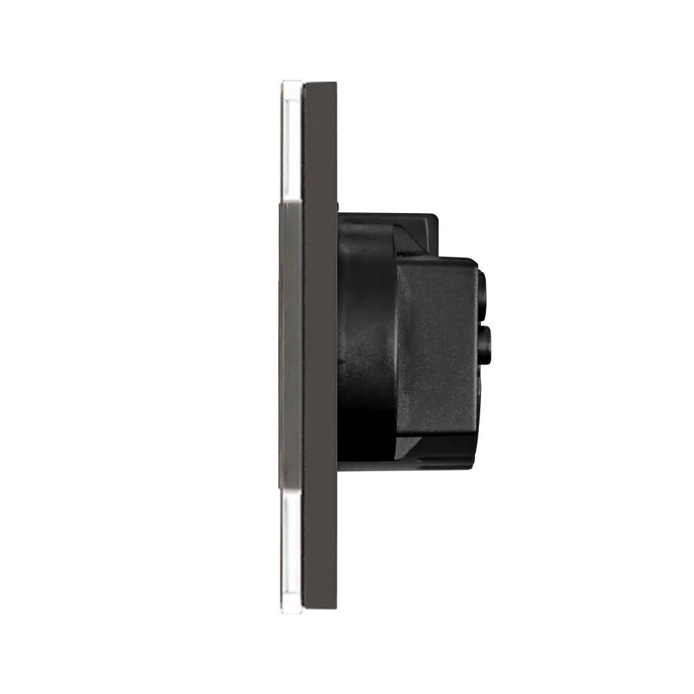 Intrerupator negru, 1 clapa + 2 prize /set wifi/neutral/16a/86x228mm/ articol g228.1wf101n&m2f-bk foto 2