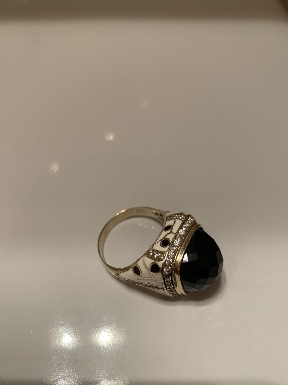 Кольцо эксклюзивное золотое с напылением 20-21