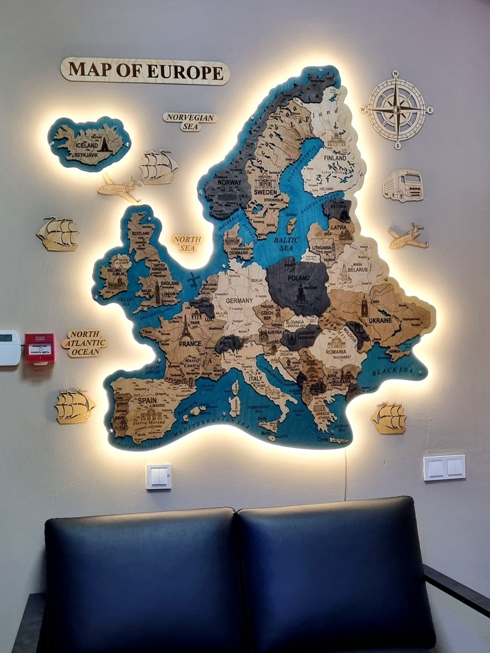 Карта Европы из дерева / Harta Europei din lemn foto 0