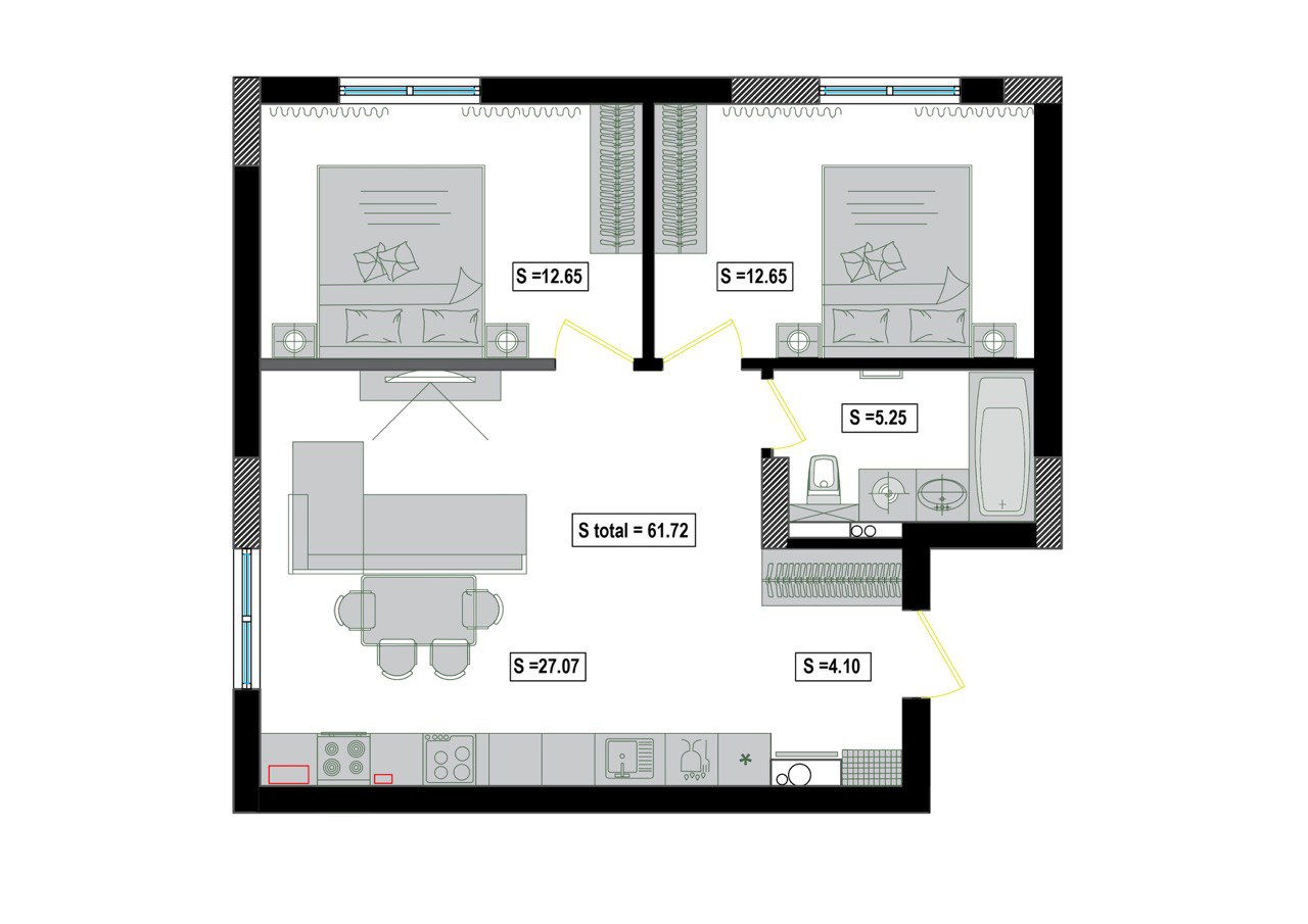 Apartament cu 2 camere,  Telecentru,  Chișinău,  Chișinău mun. foto 16