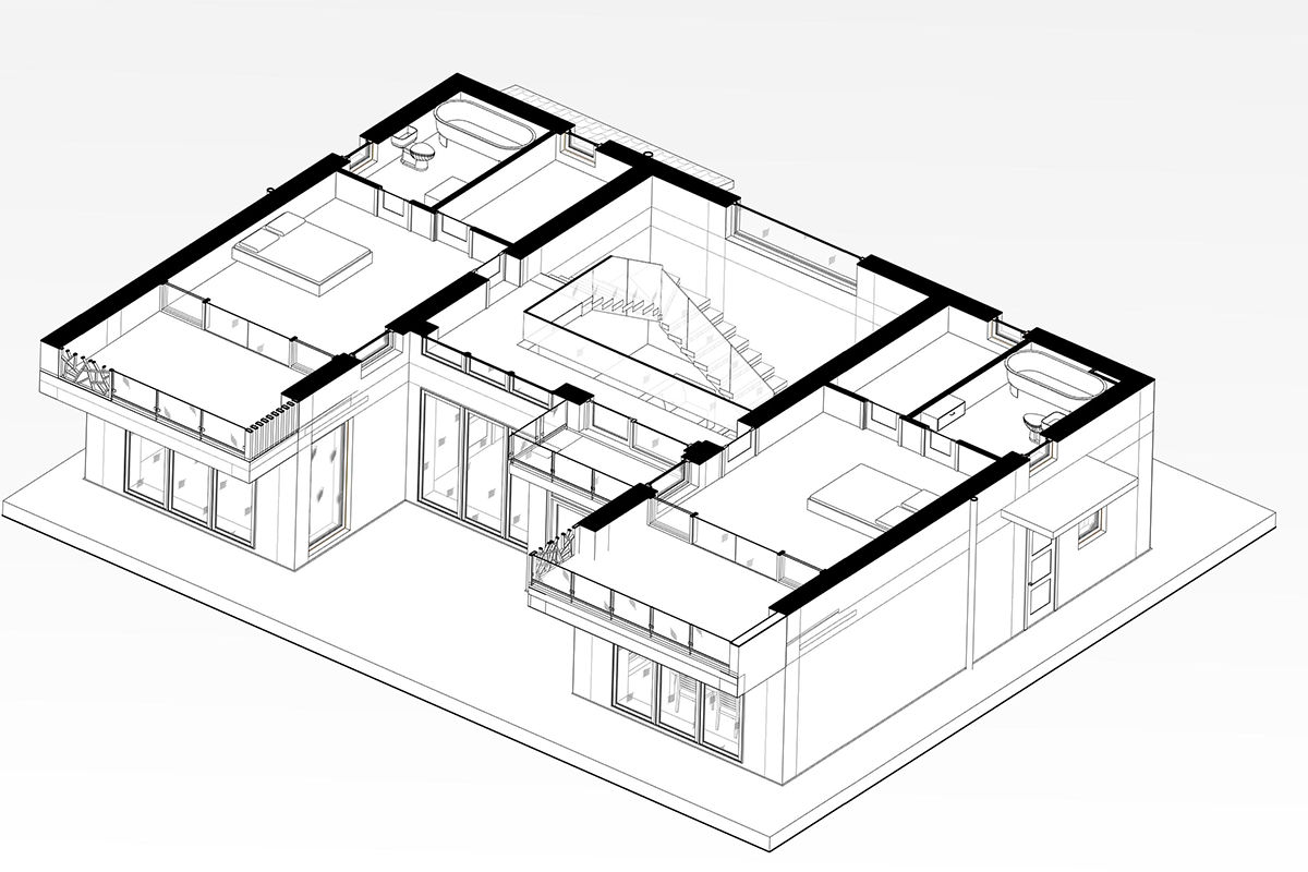 Casă de locuit individuală cu 2 niveluri P+E /stil modern/227.2m2/reconstrucții/proiecte/3D/renovari foto 9