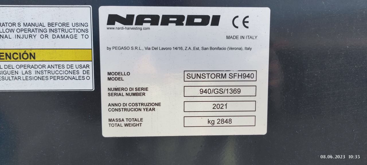 Heder pentru floarea soarelui Nardi Sunstorm SFH940 foto 5