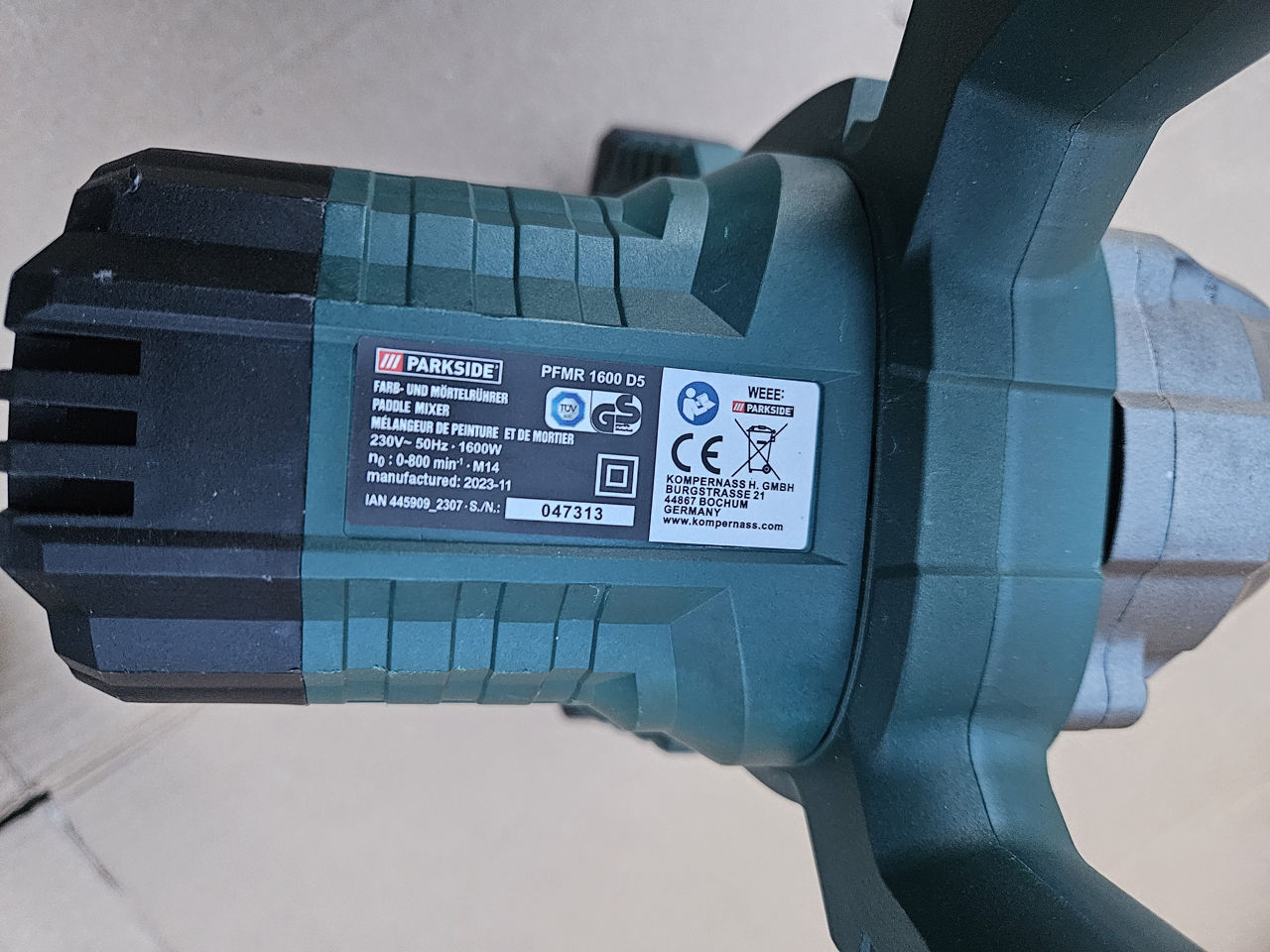 Mixer de vopsea și mortar PARKSIDE® »PFMR 1600 D5« foto 2