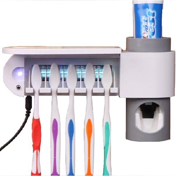 Ультрафиолетовый стерилизатор зубных щеток, держатель и дозатор пасты.