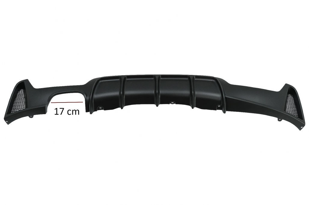 Difuzor Bara Spate cu o Evacuare Dubla compatibil cu BMW Seria 4 F32 F33 F36 (2013-2019) Negru Mat foto 2