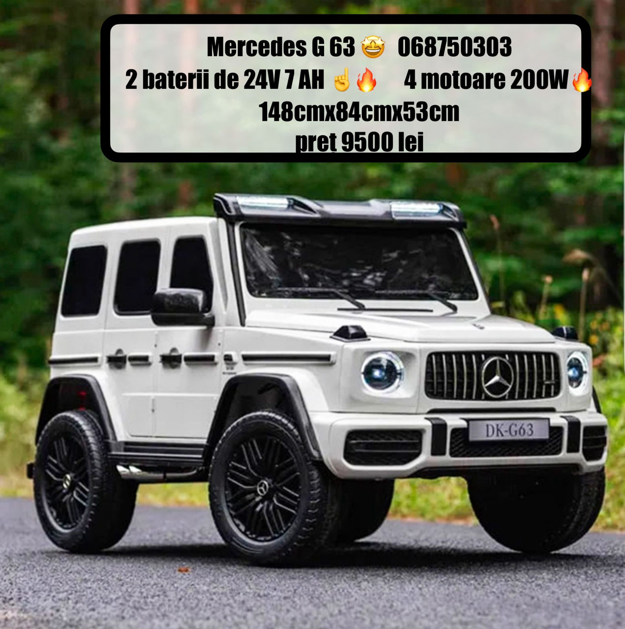 Mercedes G 63 cea mai mare mașina cu 2 baterii de 24V7AH  și 4 motoare de 200 W doar la noi foto 1