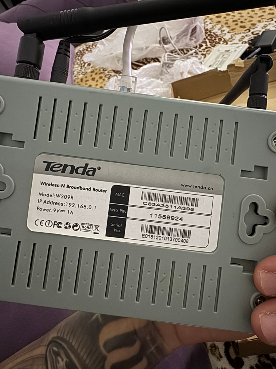 Wi-Fi роутер Tenda W309R foto 1