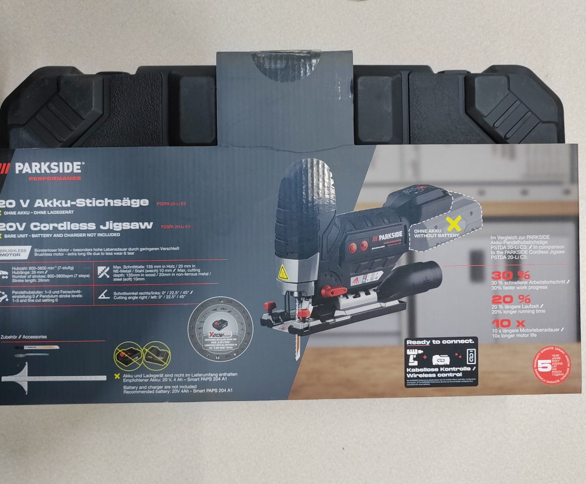 Scie Sauteuse Sans Fil Parkside Performance PSSPA 20-Li - Moteur Sans Balais 20V
