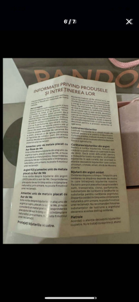 Brățară Pandora originala cu 2 charmuri de argint 925 /браслет Пандора с 2 подвесками foto 6