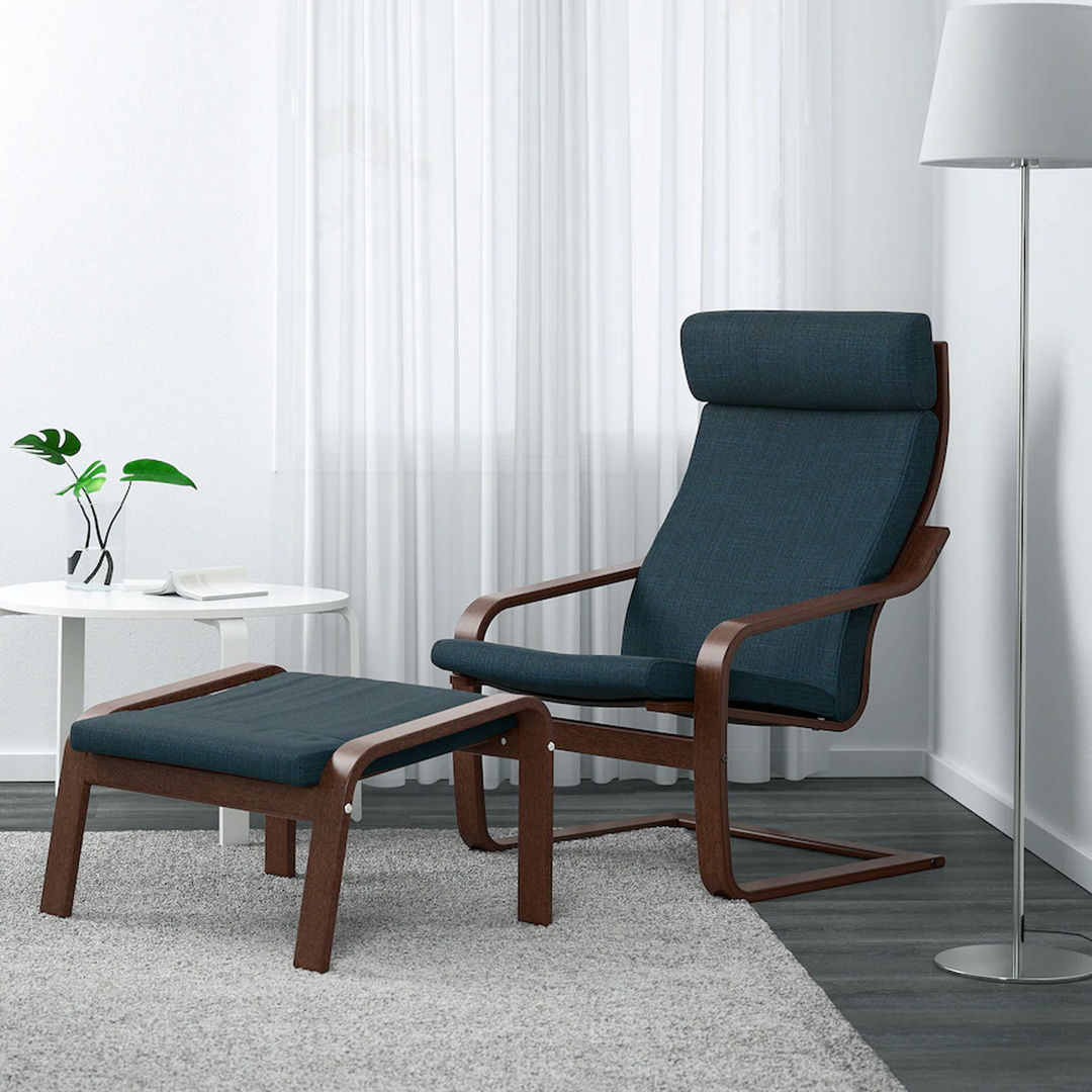 Fotoliu cu taburet Ikea Poang/Hillared foto 0