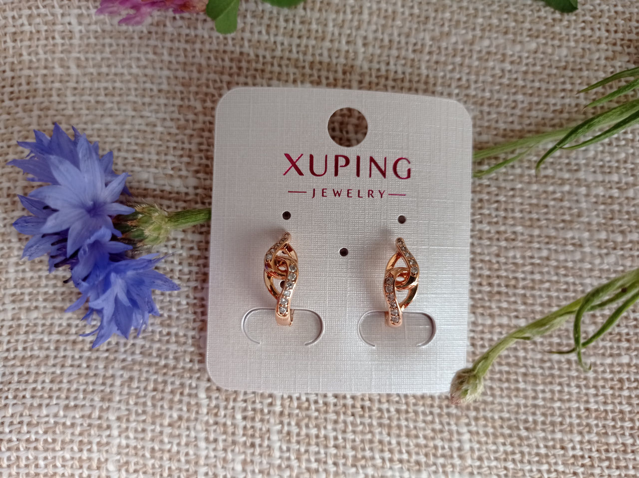 Серьги сережки Xuping медицинское золото бижутерия cercei