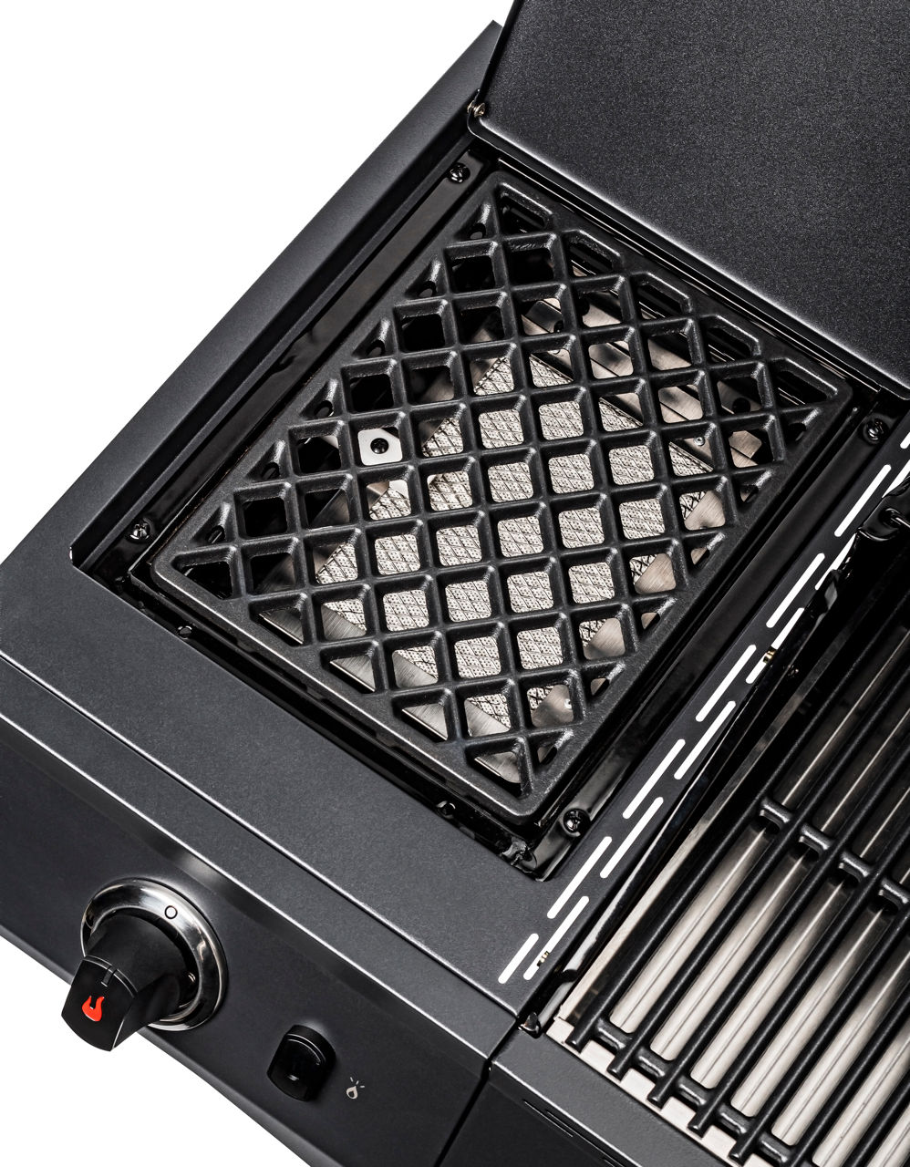 Gratar pe gaz din inox Char-Broil Performance Power Edition 3, grile din fonta, sear burner, plita foto 2