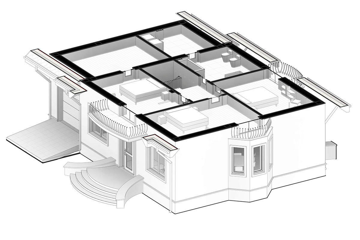 Casă de locuit individuală cu 2 niveluri P+M / stil clasic / 201,1 m2 / proiecte / construcții foto 6